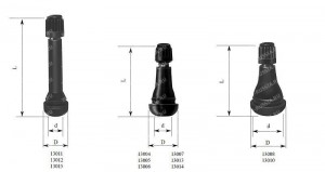 Резинометаллический вентиль (длина 32 мм), D=11,5 мм (арт.TR600HP)