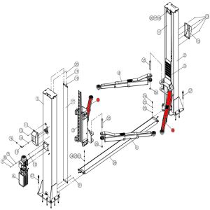 Трехсекционная лапа правая 760-1460 V2-5.5 RAL1018 (BN-2.55PS-A-3000-00B.RAL1018)